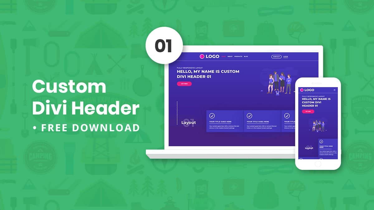 Custom Divi Header 01 – Free Download