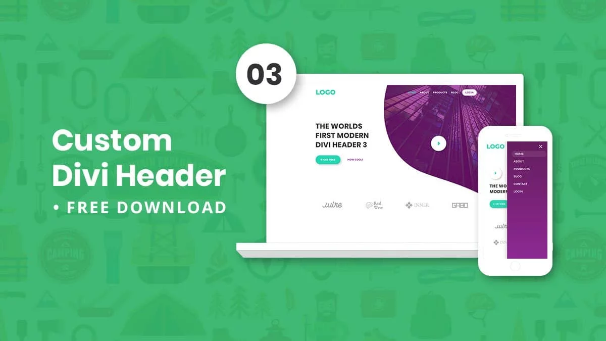 Custom Divi Header 03 – Free Download