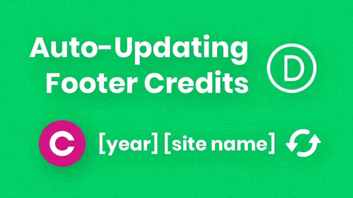 How To Set An Auto Updating Footer Copyright Year Footer Credits In Divi Without Code Tutorial by Pee Aye Creative