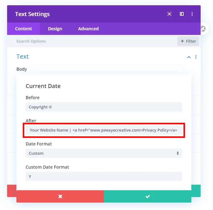 How To Set An Auto-Updating Footer Copyright Year In Divi Without Code