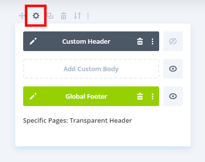 Assign the transparent header menu template across entire website the Divi Theme Builder