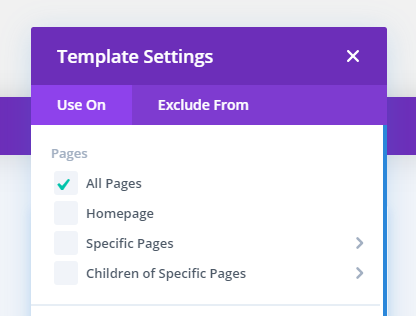 Assign the transparent header menu template across entire website the Divi Theme Builder