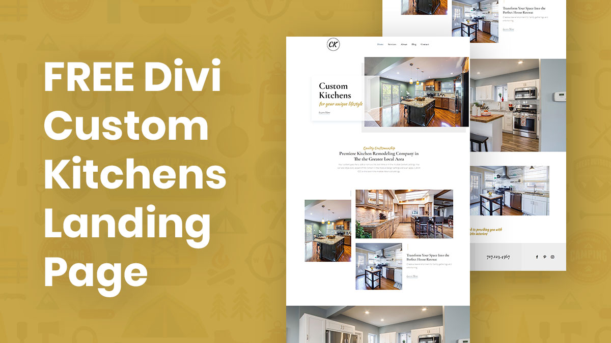 Divi Custom Kitchens Landing Page Layout – Free Download