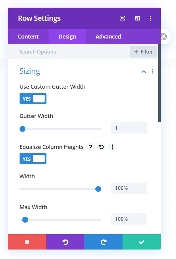 Example of how to resize Divi column sizes