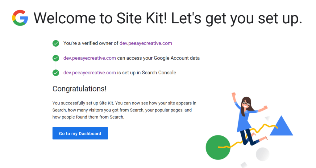 Successfully set up Google Site kit with your Divi Website