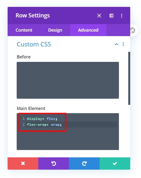 add css to the row settings to adjust the Divi mobile column stacking order