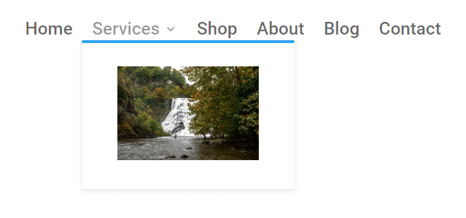 final result of image added to a Divi menu submenu final result of image added to a Divi menu submenu