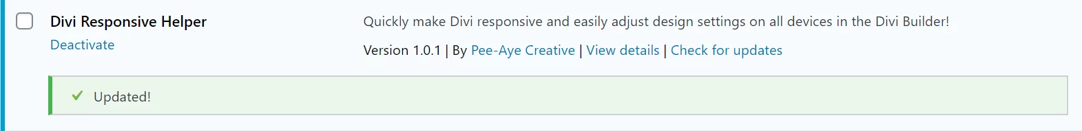 Successfully updated the Divi Events Calendar Module plugin Successfully updated the Divi Events Calendar Module plugin