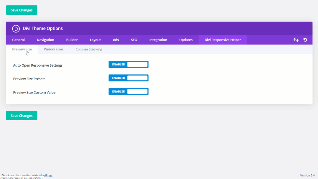 Divi Responsive Helper Theme Options Settings Divi Responsive Helper Theme Options Settings