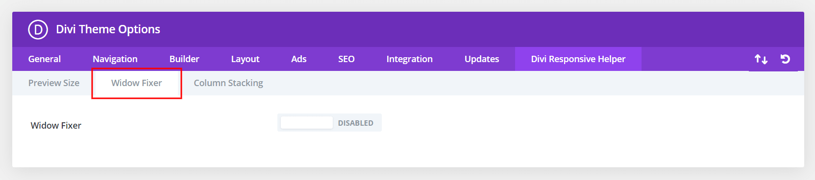 Divi Responsive Helper Widow Fixer Settings Divi Responsive Helper Widow Fixer Settings