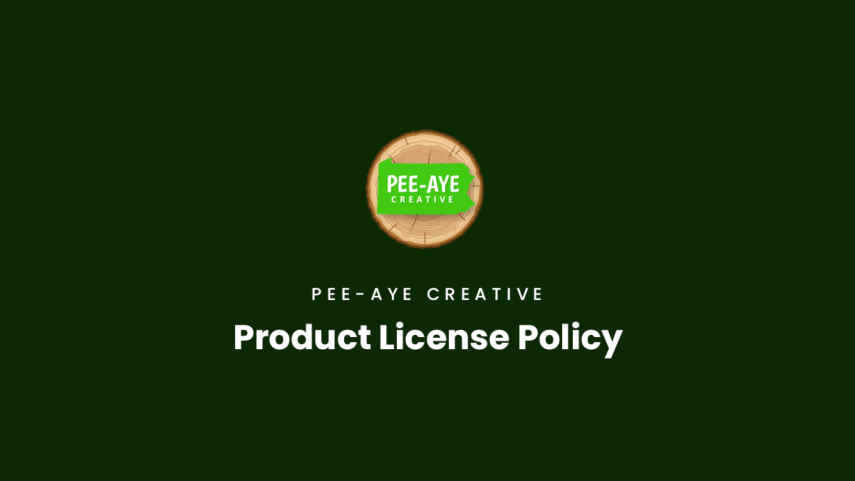 Product License Policy Documenation Pee Aye Creative
