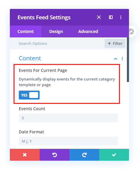 Show Events for current page in the Divi Theme Builder in the Divi Event Calendar Show Events for current page in the Divi Theme Builder in the Divi Event Calendar
