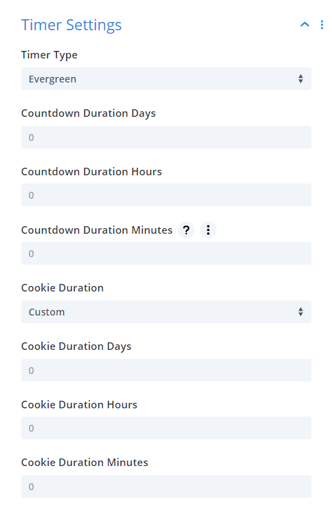 Divi Timer Pro module countdown timer evergreen settings