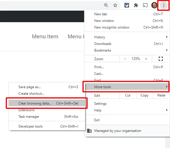 clear your Divi website cache in the Chrome browser clear your Divi website cache in the Chrome browser