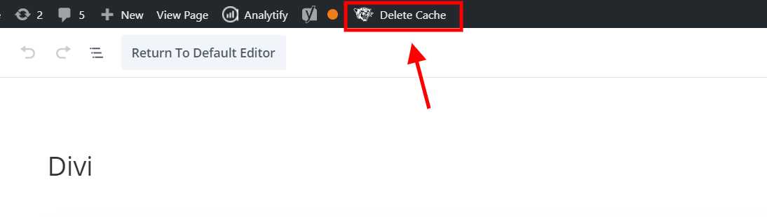 how to clear your Divi plugin cache