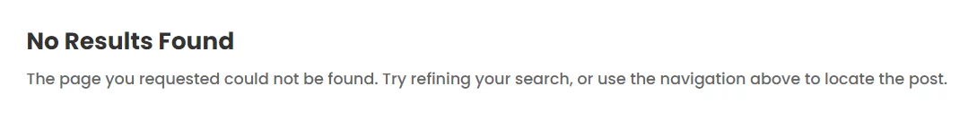 no results found message in Divi no results found message in Divi