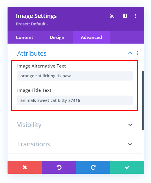 Divi image module automatically showing the SEO alt and title attributes Divi image module automatically showing the SEO alt and title attributes