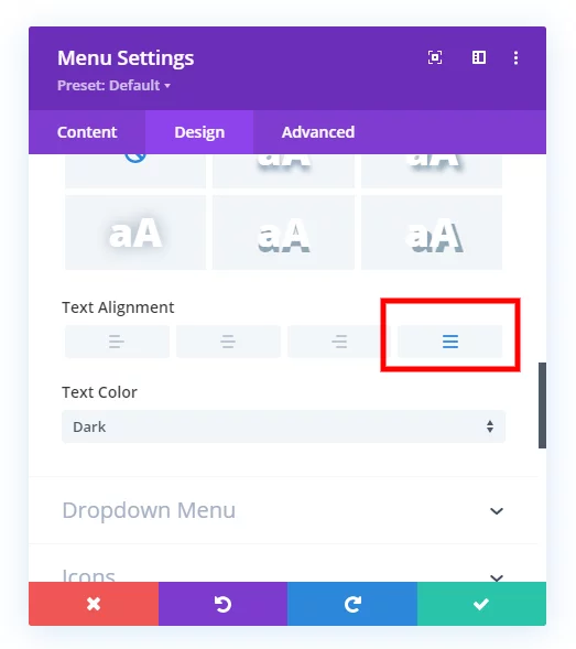 equally space Divi menu items