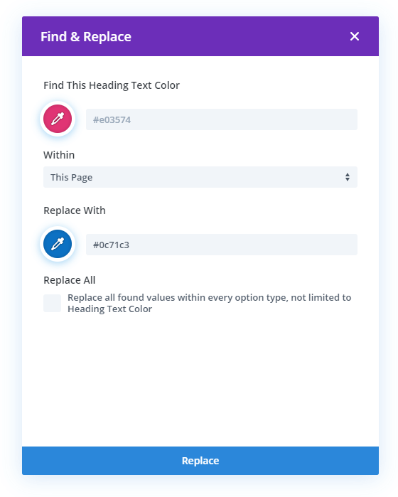 how to find and replace colors in Divi how to find and replace colors in Divi