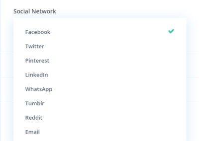 Divi Social Sharing Buttons module choose a network Setting