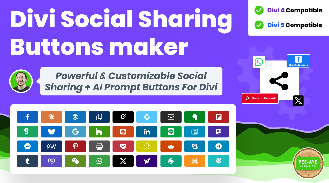 divi social sharing buttons maker