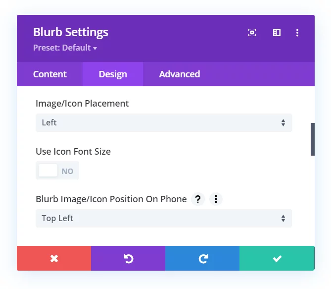 Divi Responsive Helper setting for Blurb Image Icon Positon on Phone devices Divi Responsive Helper setting for Blurb Image Icon Positon on Phone devices
