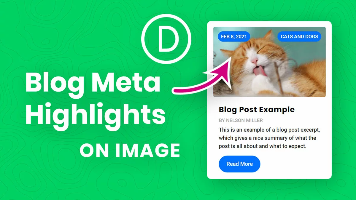 How To Move And Highlight The Divi Blog Module Author, Date, Or Category Over The Image