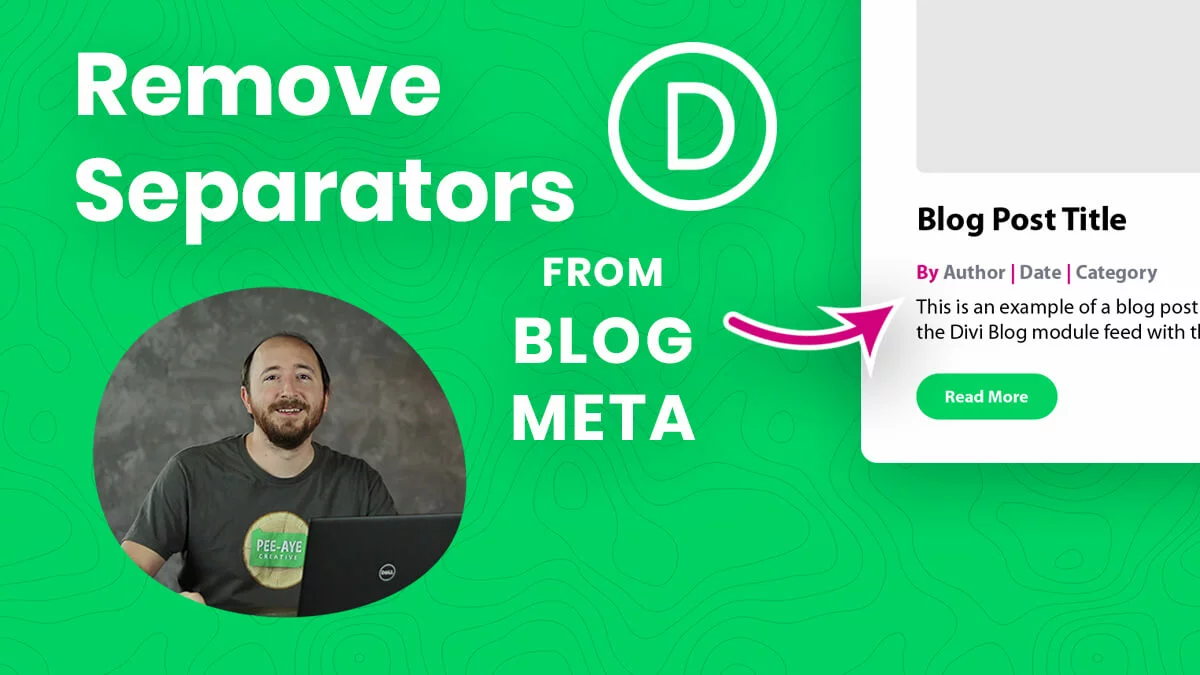 How To Remove The Divi Blog Module Meta Separators YouTube Video Tutorial by Pee-Aye Creative How To Remove The Divi Blog Module Meta Separators YouTube Video Tutorial by Pee Aye Creative