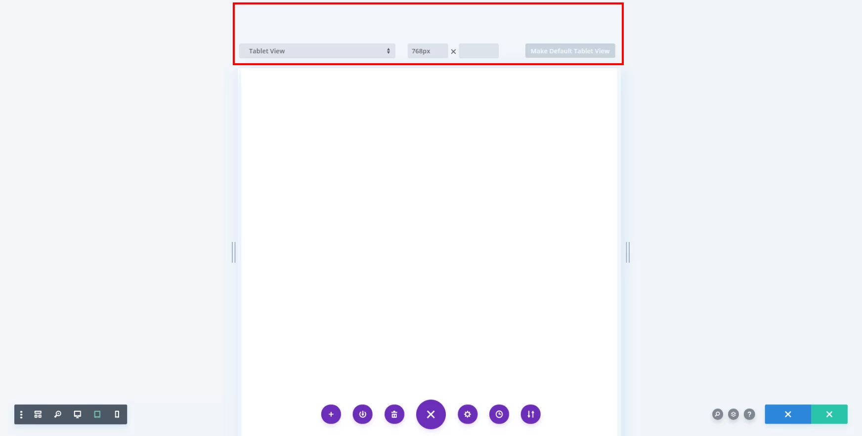 disable Divi responsive views on Tablet