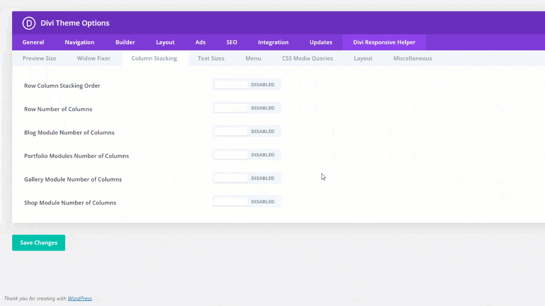 Divi Responsive Helper Row Number of Columns Divi Responsive Helper Row Number of Columns