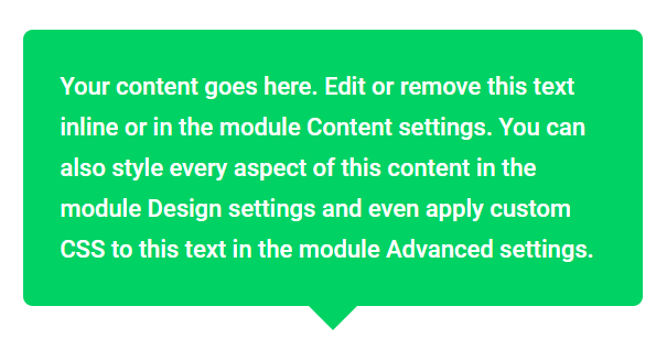 Divi speech bubble point on bottom Divi speech bubble point on bottom