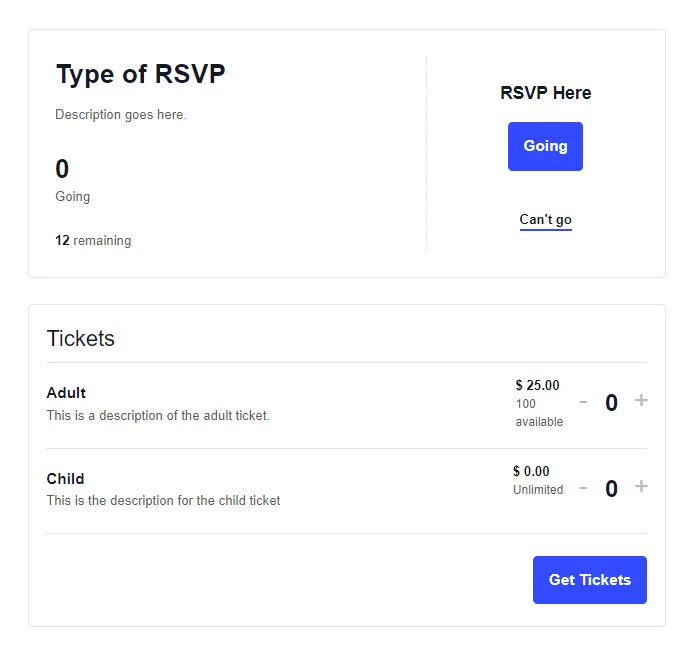 Events Ticket Module frontend for the Divi Events Calendar Plugin by Pee Aye Creative
