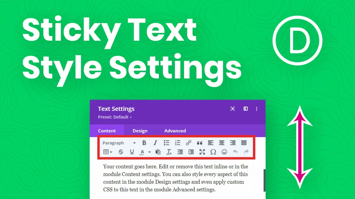 How To Make The Text Style Options Sticky Within The Divi Builder Module Text Areas