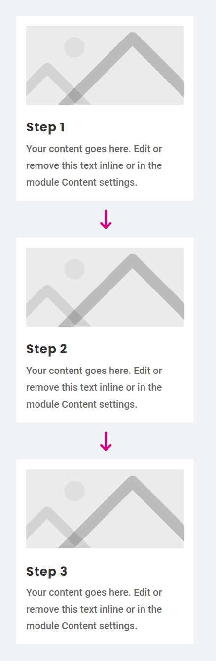 final responsive process steps with icons between columns in Divi final responsive process steps with icons between columns in Divi