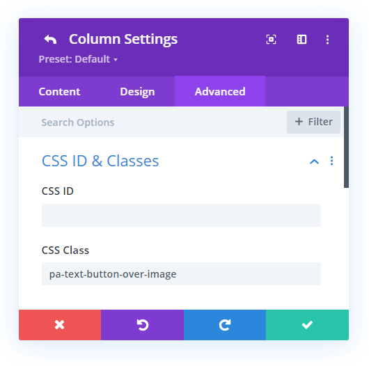 add a custom CSS class for putting a Divi Call To Action module over an image