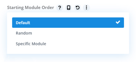 Choose a default or random module start order the Divi Carousel Maker Choose a default or random module start order the Divi Carousel Maker