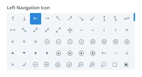 Divi Carousel Maker Left Navigation Arrow Icon Picker