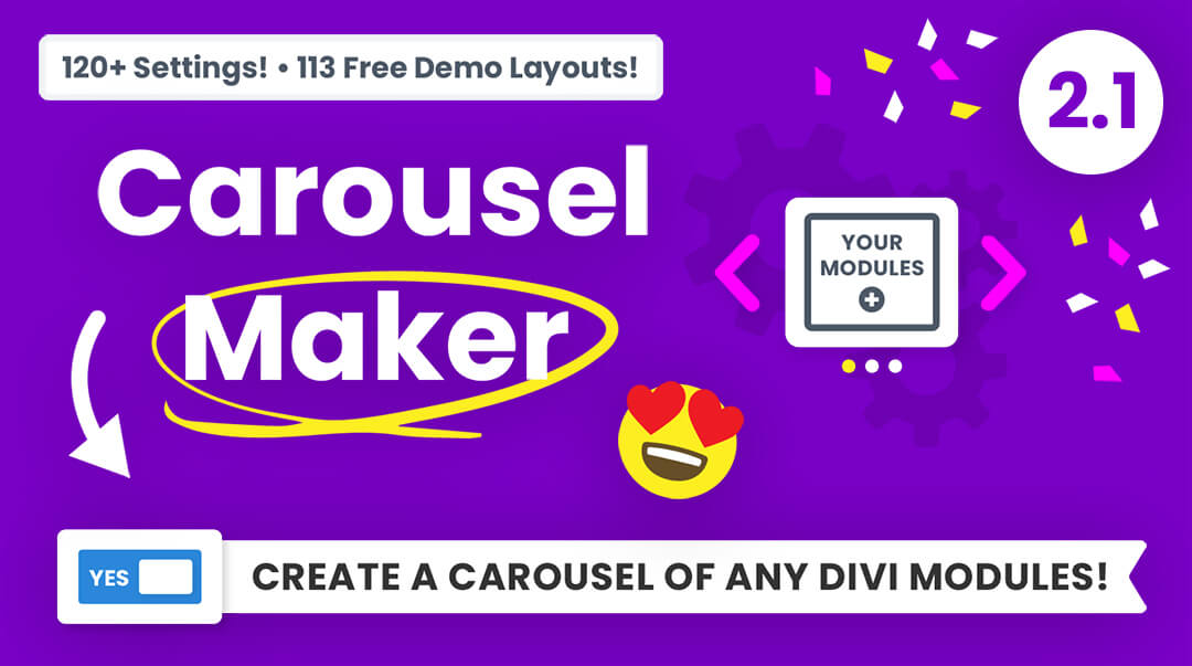 Divi Carousel Maker Product Featured Image Version 2.1 by Pee Aye Creative