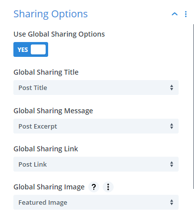 Divi Social Sharing Buttons Global Sharing Options default