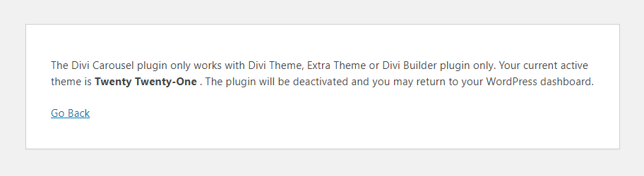Divi Theme Dependency Check for Divi Carousel Maker Divi Theme Dependency Check for Divi Carousel Maker