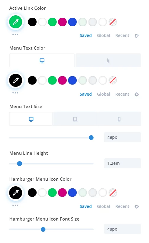 modified styles for the fullscreen Divi menu tutorial 1