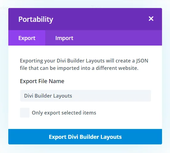 Export Divi Library layouts as a Backup Export Divi Library layouts as a Backup