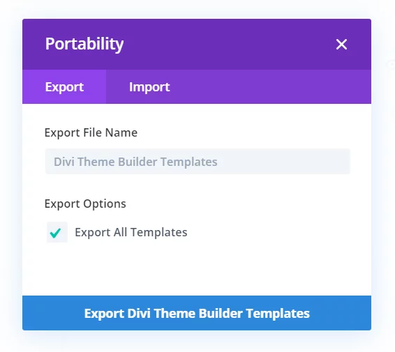 Export Divi Theme Builder templates as a Backup Export Divi Theme Builder templates as a Backup