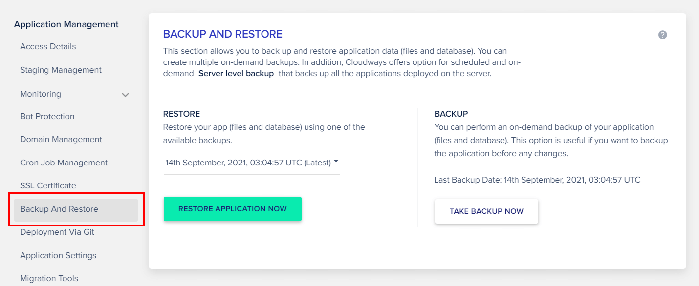 create a Divi website backup in Cloudways create a Divi website backup in Cloudways