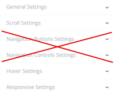 hide navigation settings when using continuous smooth auto scroll in the Divi Carousel Maker