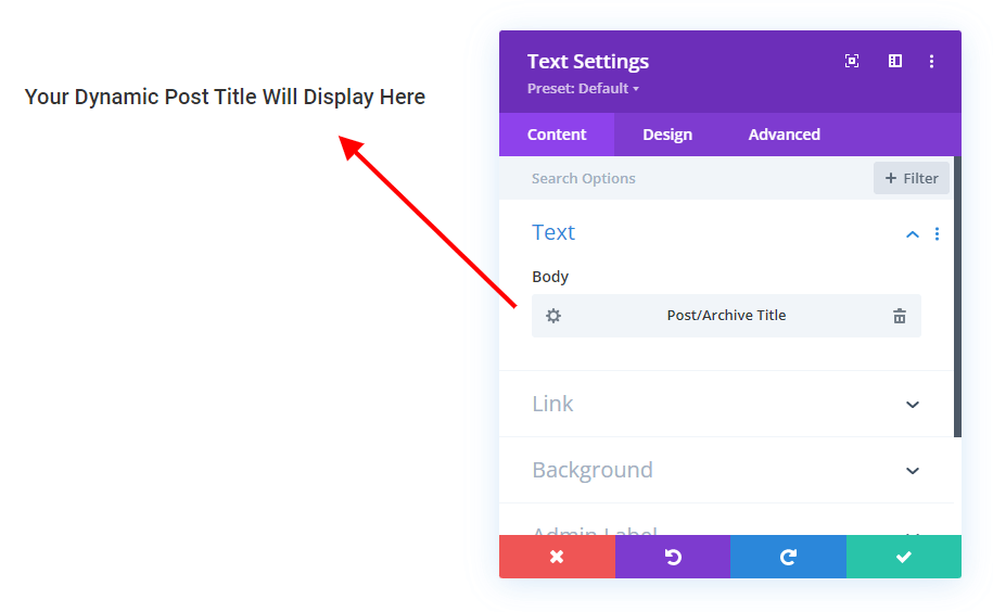 post archive page title in Divi