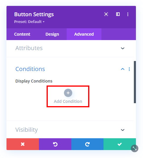 add new Divi Display Condition