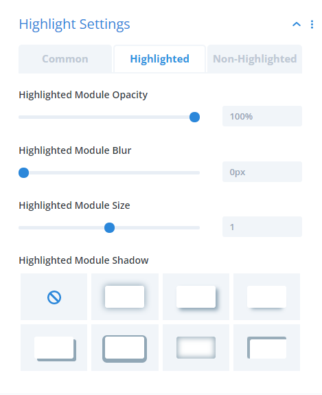 highlighted settings tabs in the Divi Carousel Maker
