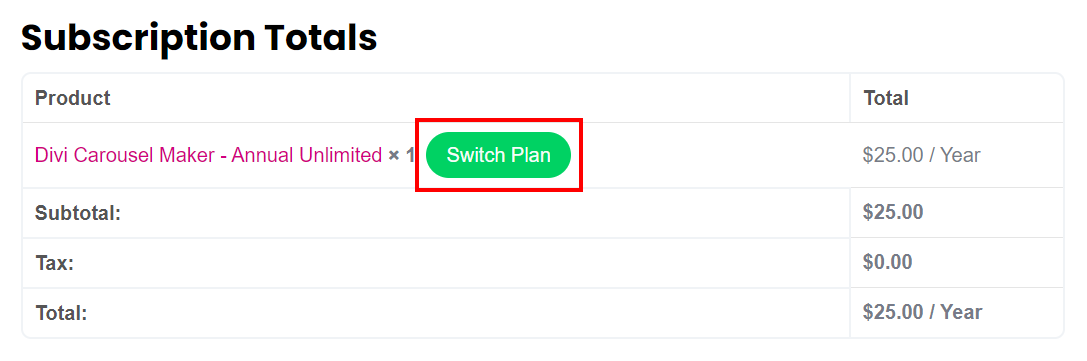switch subscription plans