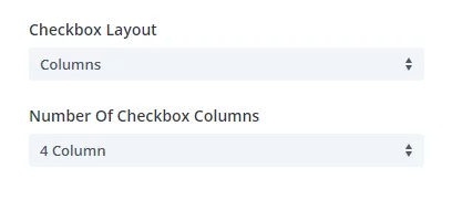 checkbox layout column options in the Divi Contact Form Helper plugin checkbox layout column options in the Divi Contact Form Helper plugin